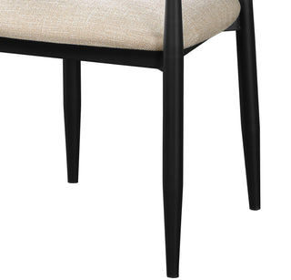 Sunvega Beige and Black Armchair with Open Back and Straight Leg Design