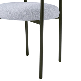 Sunvega Upholstered Armchair Dining Chairs With Metal Legs Set of 2 Grey