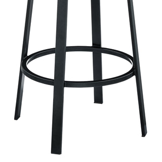 Sunvega Swivel Bar or Counter Stool with White Faux Leather Upholstery in Cloud Finish