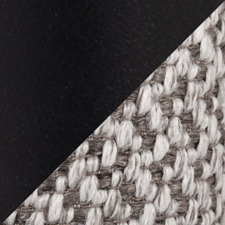 Sunvega Braided Matisse Twin Size Headboard in Black Metal and Grey Fabric