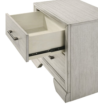Sunvega Two Drawer Nightstand with Contemporary Style and Dark Wood Finish