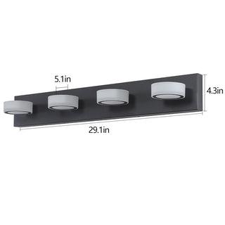 Sunvega Modern 7-Light LED Vanity Fixture with Acrylic Shades and Chrome Finish