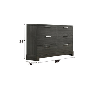 Sunvega Modern Gray Oak Chest with Five Spacious Drawers for Bedroom