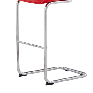 Sunvega 4-Piece White Bar Stool Set with Bucket Seats and Metal Footrest