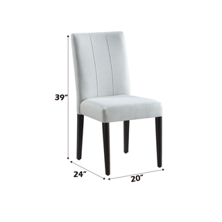 Sunvega White and Brown Finish Contemporary Side Chair with Padded Seat and Back Cushion