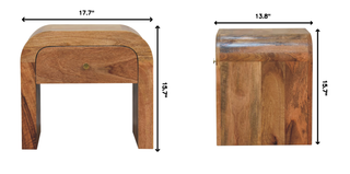 Sunvega Oak Nightstand with Single Box and Clean Contemporary Aesthetic