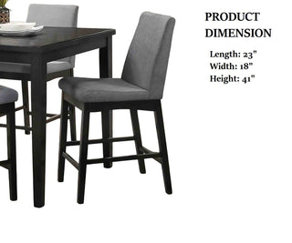 Sunvega Contemporary Dark Walnut Counter Height Chair with Upholstered Seat and Back