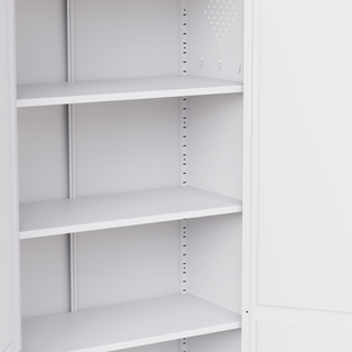 Sunvega Modern Kitchen Pantry Cabinet with Glass Doors and Adjustable Shelves for Living Room