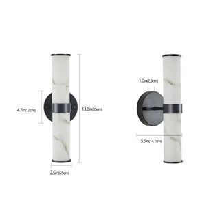Sunvega Imitation Marble Texture Wall Light with Black Iron Metal Frame for Indoor
