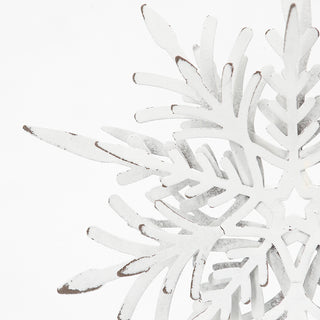 Sunvega Weathered Finish Iron Snowflake Hanging Ball Ornaments for Holiday Decor