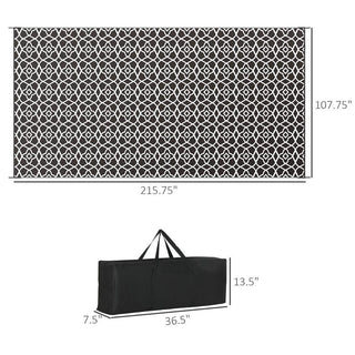 Sunvega Reversible Outdoor Rug with Protective Coating and Strap Stakes for Patio
