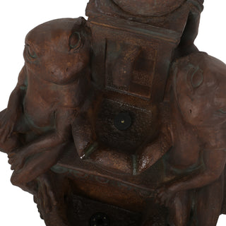 Sunvega Rustic Multi-Brown Hand Crafted Resistant Floor Fountain with Light and Waterfall Flow
