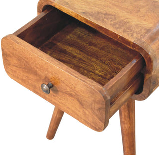 Sunvega Mini Chestnut Nightstand with Nordic Legs and Single Drawer