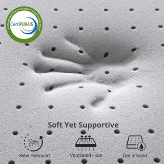 Sunvega Cooling Gel Memory Foam Mattress Topper King Size 3 Inch Soft for Pressure Relief