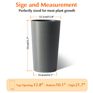Sunvega 2 Pack Tall 21.7 Inch Crack-Resistant UV-Resistant Matte Planter Box for Indoor Outdoor