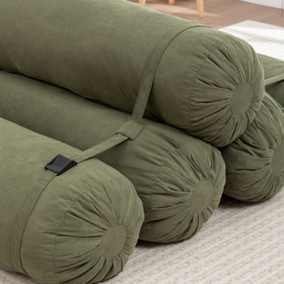 Sunvega Adjustable Corduroy Floor Sofa with Pillows for Versatile Multi-Person Lounging