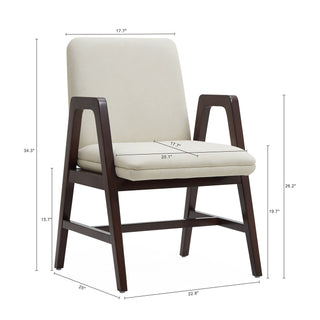 Sunvega Modern Dining Armchair in Soft Velvet with Sculptural Beech Wood Frame