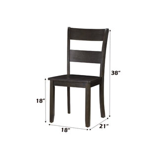 Sunvega Solid Acacia Wood Armless Side Chair with Scooped Seat and Ladder-back