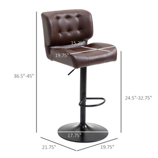 Sunvega Set of 2 Adjustable Swivel Bar Stools with Padded Seat and Metal Footrest