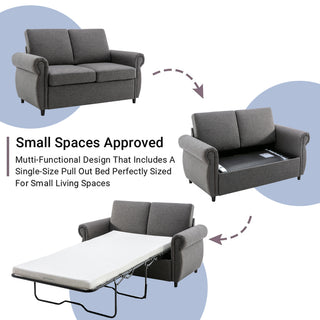 Sunvega Loveseat Sleeper Sofa Bed with Twin Memory Foam Mattress and USB Ports