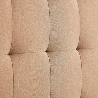Sunvega Beige Linen-Inspired Upholstered Tufted Headboard for Full XL Beds