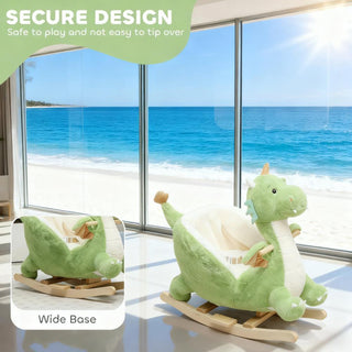 Sunvega ASTM-F963 Certified Spring Rocking Horse with Plush Fabric and Animal Sounds
