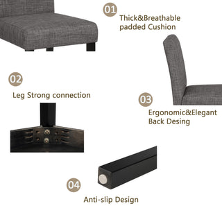 Sunvega Modern 5-Piece Dining Table Set with Upholstered Chairs for Kitchen and Dining Room