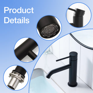 Sunvega Brushed Nickel Single Hole Waterfall Bathroom Sink Faucet with Single Handle