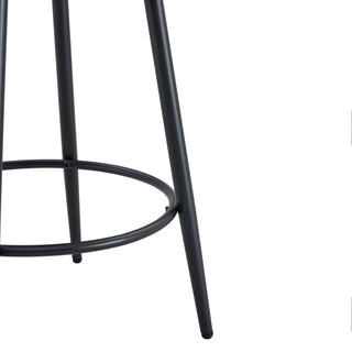 Sunvega Ergonomic High Back Bar Chairs with White Fabric Cushions and 35.5 Inch Total Height