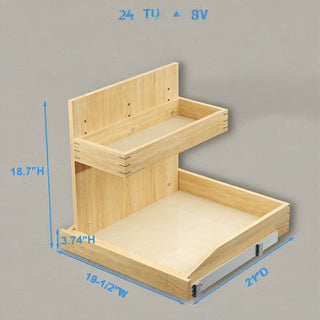 Sunvega 2 Tier Pull Out Cabinet Organizer with Soft Close and U Bracket