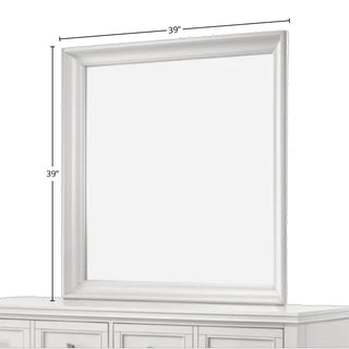 Sunvega Sand Colored Beveled Glass Poster Mirror with Metal Accents