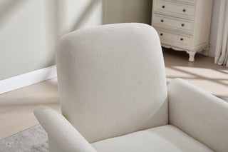 Sunvega Modern Swivel Accent Barrel Armchair with Sturdy Wood Base for Bedroom