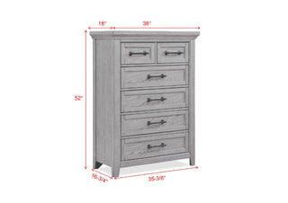 Sunvega Light Gray Finish Transitional Nightstand with Two Drawers and Metal Pulls
