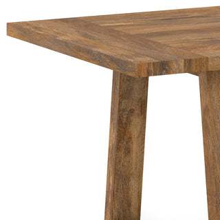 Sunvega Solid Mango Wood Farmhouse Dining Table with Burnt Wax Finish