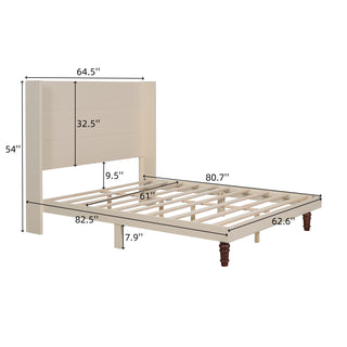 Sunvega Stylish High Headboard Bed with 54 Inch Design for Reading and Relaxing