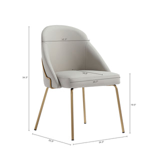 Sunvega Modern Upholstered Leatherette Dining Chair with Gold Steel Frame
