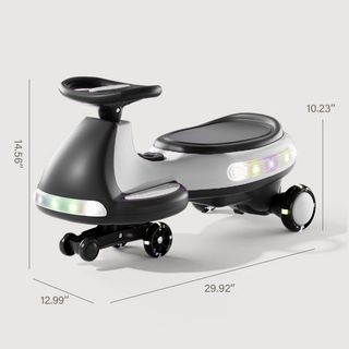 Sunvega Kids 12V Electric Wiggle Car with Bluetooth Music LED Lights Anti-Rollover