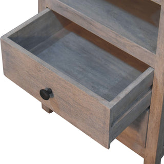 Sunvega Acid Wash 2 Drawer Open Bedside Table with Weathered Finish
