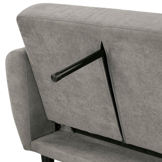 Sunvega Dark Gray Contemporary Futon Sofa with Adjustable Headrest and Biscuit Tufting