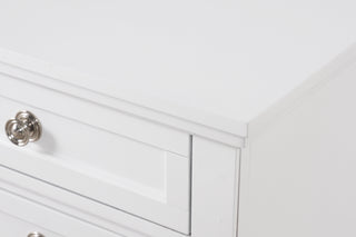Sunvega White Wood Veneer Nightstand with Felt Lined Drawer for Bedroom