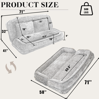 Sunvega Double Human Dog Bed Loveseat with 5 Adjustable Positions and Plump Pillow