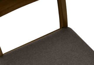 Sunvega Set of 2 Brown Walnut Ladder-Back Upholstered Dining Chairs with Foam Cushioning