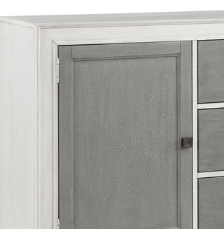Sunvega Rustic Gray and Weathered White Finish Poplar Wood Dining Table With Leaf