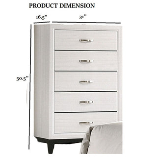Sunvega Contemporary White Chest with Wooden Legs and Two Tone Design