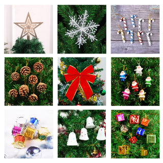 Sunvega 6ft Artificial Christmas Tree with LED Energy-Saving Lights and 195 Pendants