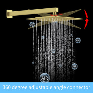 Sunvega Wall Mounted Shower System Combo Set with 10 Inch Rainfall and Handheld Faucet