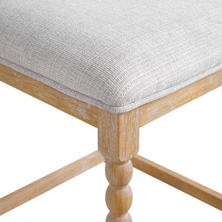 Sunvega 26'' Acacia Wood Counter Stools Set of 2 with Foam-Padded Upholstered Seat