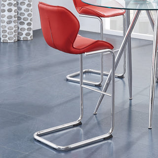 Sunvega 4-Piece White Bar Stool Set with Bucket Seats and Metal Footrest