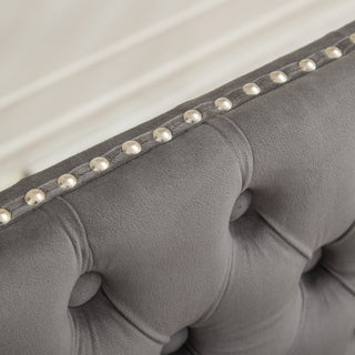 Sunvega Mid Century Modern Velvet Double Dining Loveseat Bench with Gold-Plated Steel Legs