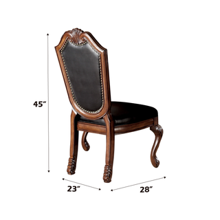 Sunvega Black PU Leather Upholstered Queen Anne Leg Armless Dining Side Chair